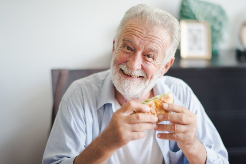 Man holding a burger